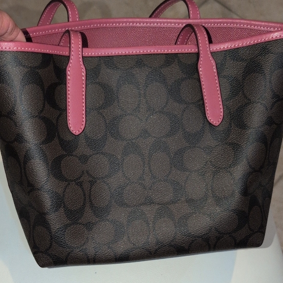 Coach Signature Mini Tote With Rouge Leather Trim And Logo CM183 - Picture 5 of 15
